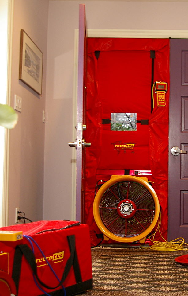 Blowerdoor aufgebaut